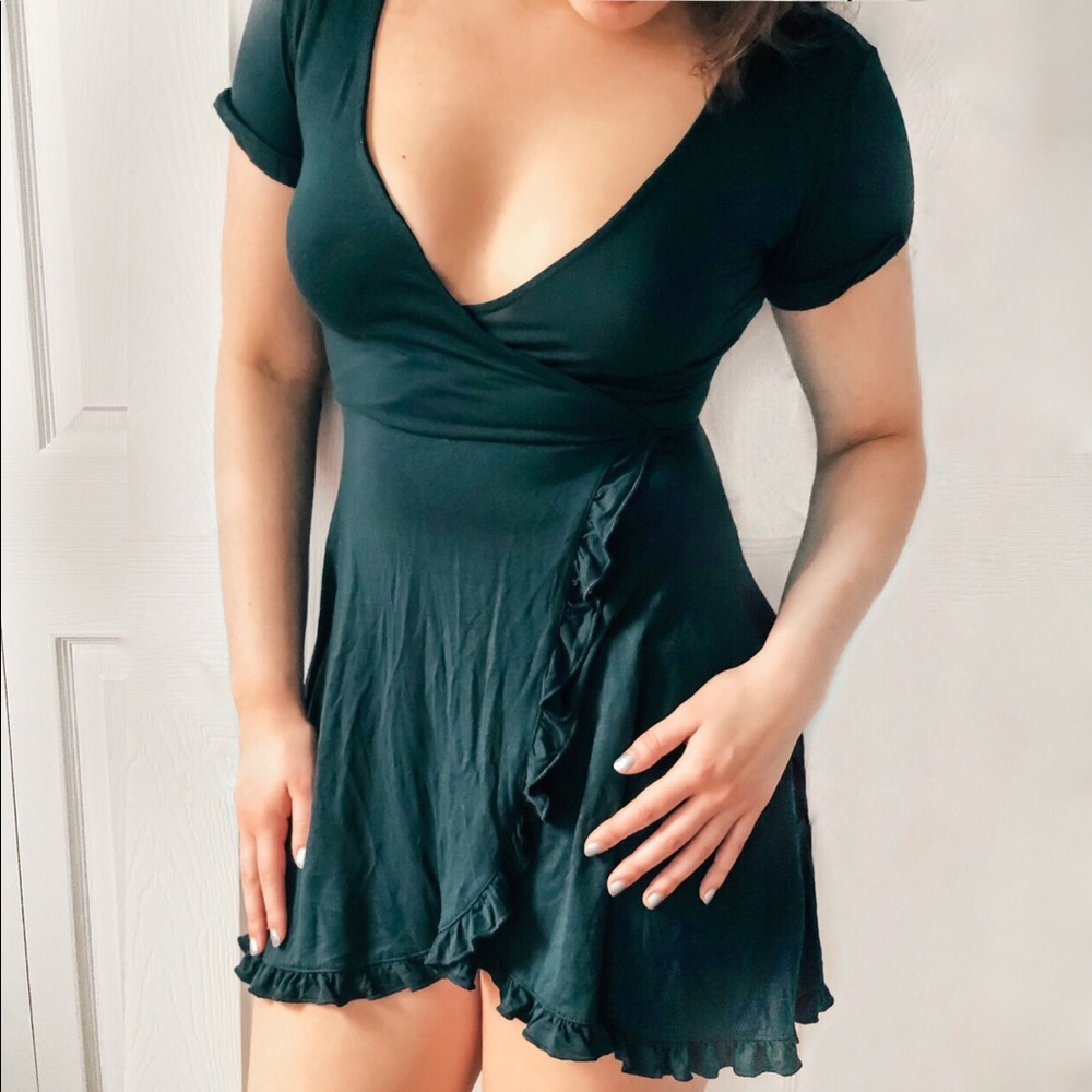 Forest Green Wrap Dress